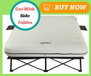 Best Camping Air Mattresses Coleman Queen Airbed Cot with Side Tables and 4D Battery Pump