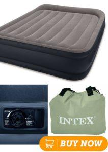 Intex Pillow Rest Raised Airbed with Built-in Pillow and Electric Pump, Twin
