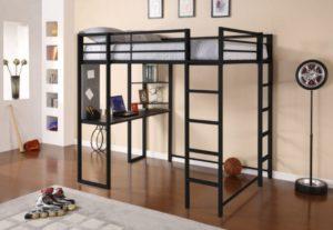 Best Bunk Beds DHP Abode Full-Size Loft Bed Metal Frame with Desk and Ladder