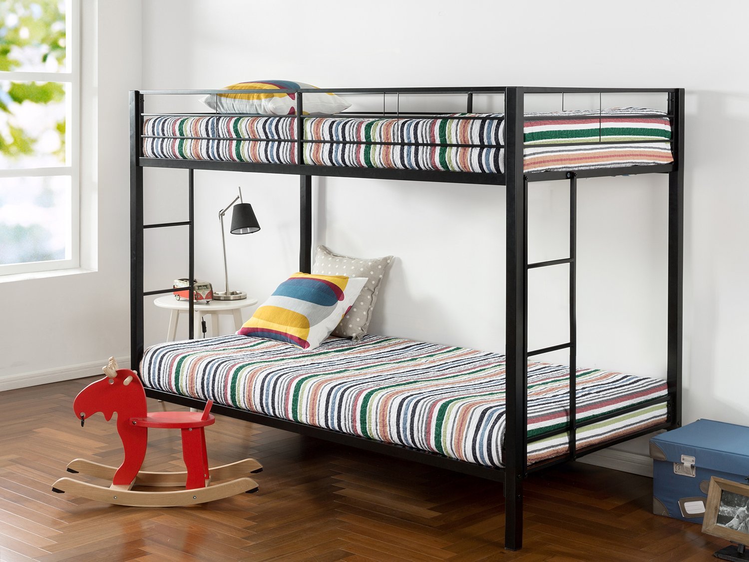 Best Bunk Beds Zinus Easy Assembly Quick Lock Twin over Twin Classic Metal Bunk Bed