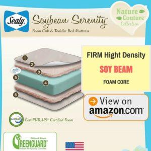 Best Crib Mattress Sealy Soybean Serenity Foam-Core Infant Toddler Crib Mattress - Hypoallergenic Soy Foam