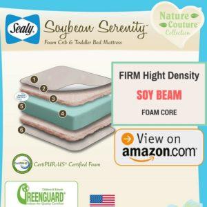 Best Crib Mattress Sealy Soybean Serenity Foam-Core Infant Toddler Crib Mattress - Hypoallergenic Soy Foam