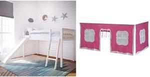 Bunk Beds Under $100 $150 $200 & $300 - Max & Lily Solid Wood Twin-Size Low Loft Bed With Slide