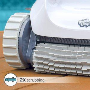 Dolphin E10 Automatic Robotic Pool Cleaner Review - Brushes and scrubbing
