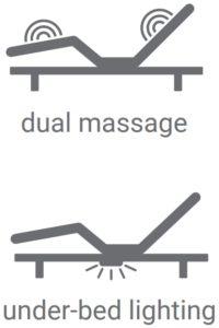 Dual Massage and Under the bed lighting Leggett & Platt Prodigy 2.0 Split Adjustable Bed