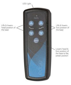 Ease Adjustable Base Split California King Remote Control