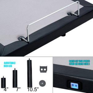 Hofish Adjustable Bed Review USB Ports Mattress Retention System & Height Adjustable Legs