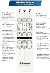 MAXXPRIME Adjustable Bed Review - Remote Control