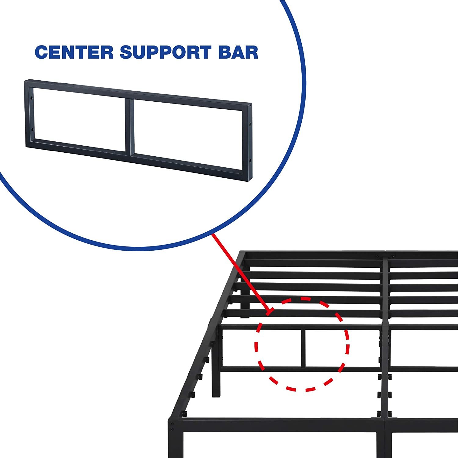 Olee Sleep Bed Frame Reviews - T-2000 14 inch - Center Support Bar