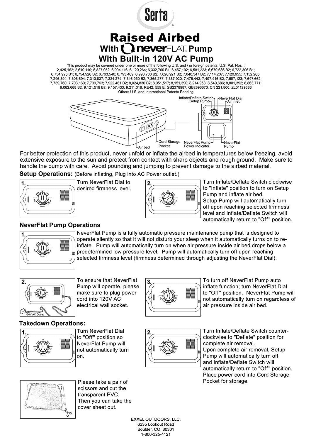 Serta Raised Air Mattress with Neverflat Pump