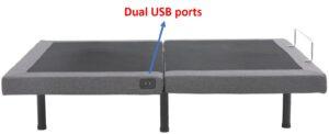 Vibe Adjustable Bed Review - Dual USB ports