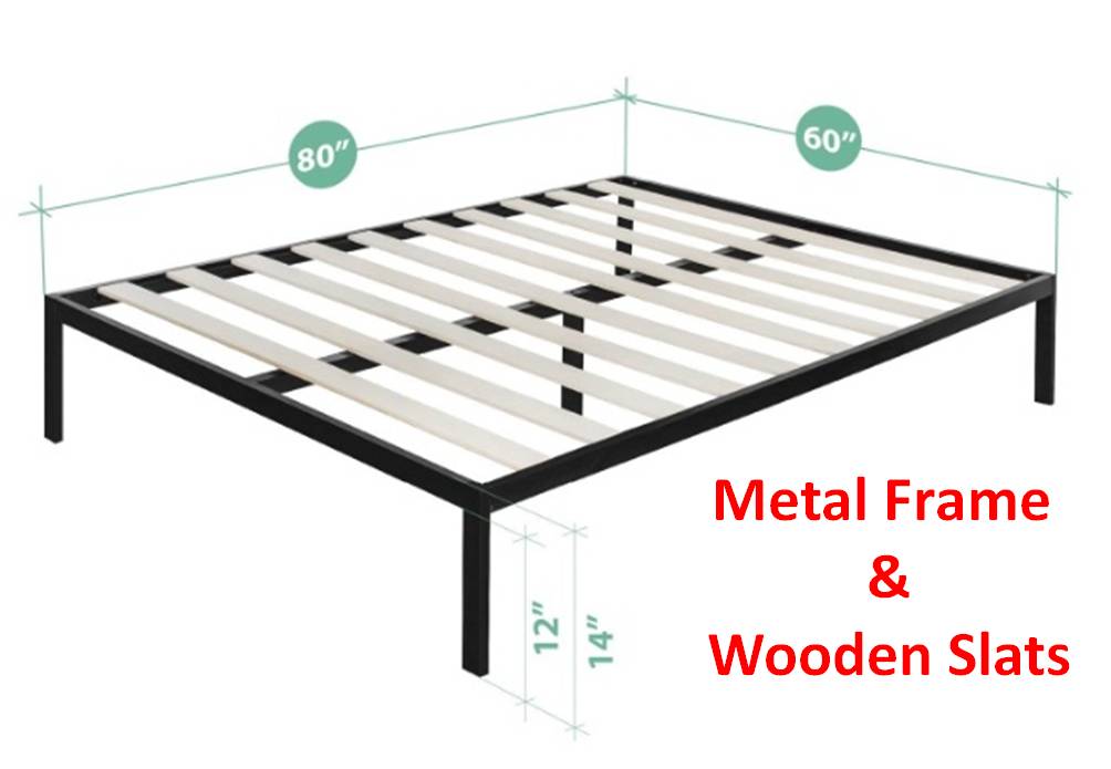 Zinus Modern Studio Bed Frame 1500 Review - Metal Frame and Wooden Slats